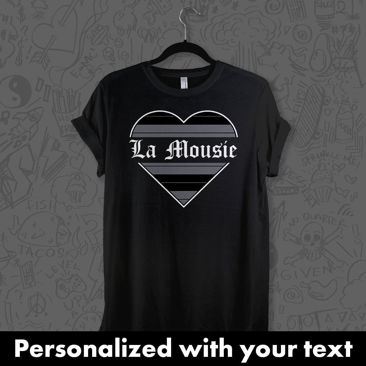 Perzonalized Charlie Brown Striped Heart T Shirt